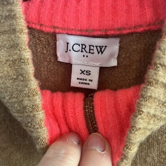 J.Crew Women's Colorblock Zip-Up Sweater Size XSmall - Picture 8 of 11